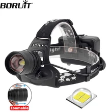BORUiT 2806 XPH50 светодиодный налобный фонарь, масштабируемый, 3 режима, налобный фонарь, зарядное устройство USB, 18650 аккумулятор, Головной фонарь, охотничий фонарик, внешний аккумулятор