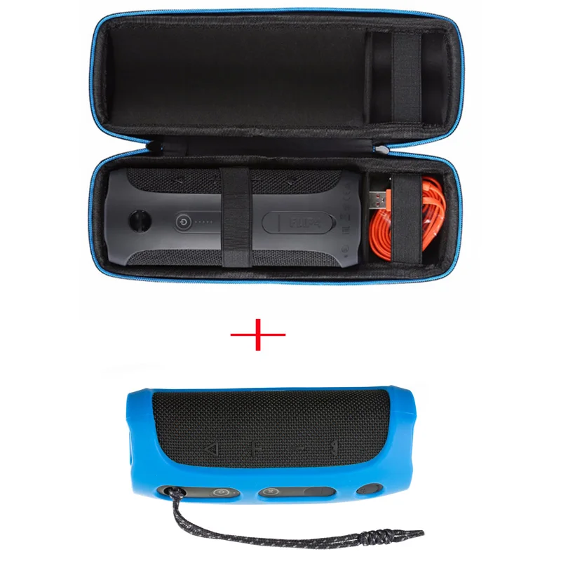2 в 1 EVA водонепроницаемая сумка для хранения+ силиконовый чехол для JBL Flip 4 flip4 Bluetooth динамик для jbl flip 4 Чехол - Цвет: Blue