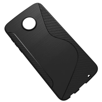 

10pcs/lot.black S line Anti-skid TPU Gel Skin soft Case Cover with gasbag For Motorola Moto Z2 Play