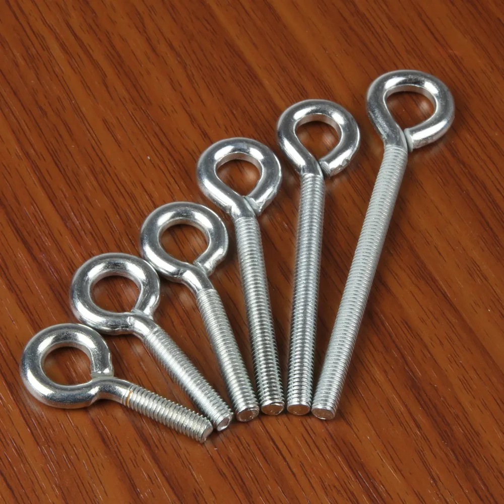 

20pcs/lot M5*15/20/25/30/40/50/60 Zinc Plating Eye Bolt Eyebolt Hook Screw Threaded Hardware