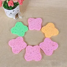 1 шт. натуральная сжатая древесина волокно Бабочка Форма лицо мыть спонж для очищения кожи конфеты цвет Лицевая ГУБКА Pad отшелушиватель красота Makeu