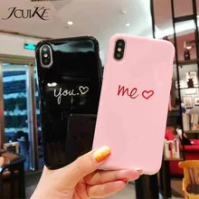 

Cute ultra-thin glossy TPU soft shell protector for iPhone X mobile phone case for iPhone 6 6S 7 8 Plus couple love cover