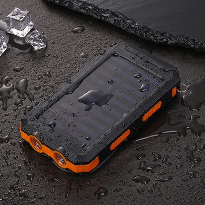 

Portable Solar Power Bank 20000mah Dual USB External Battery Powerbank Dual LED Light Mobile Phone Battery Charger Pover Bank