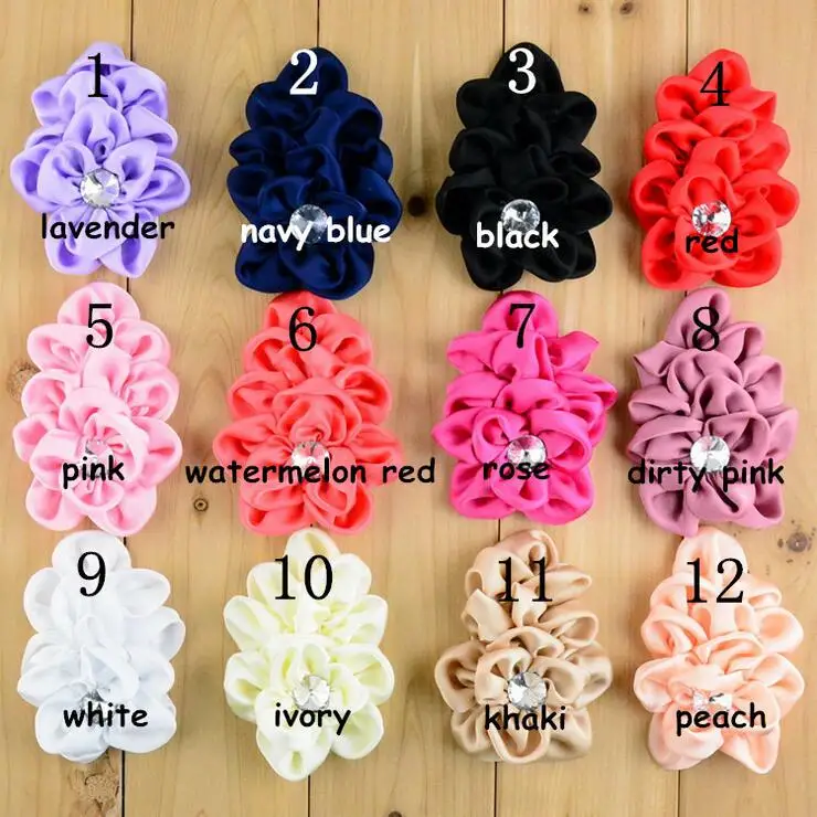 

30PCS 10CM satin flower for kid headband DIY craft can choose colors(HMF-18)