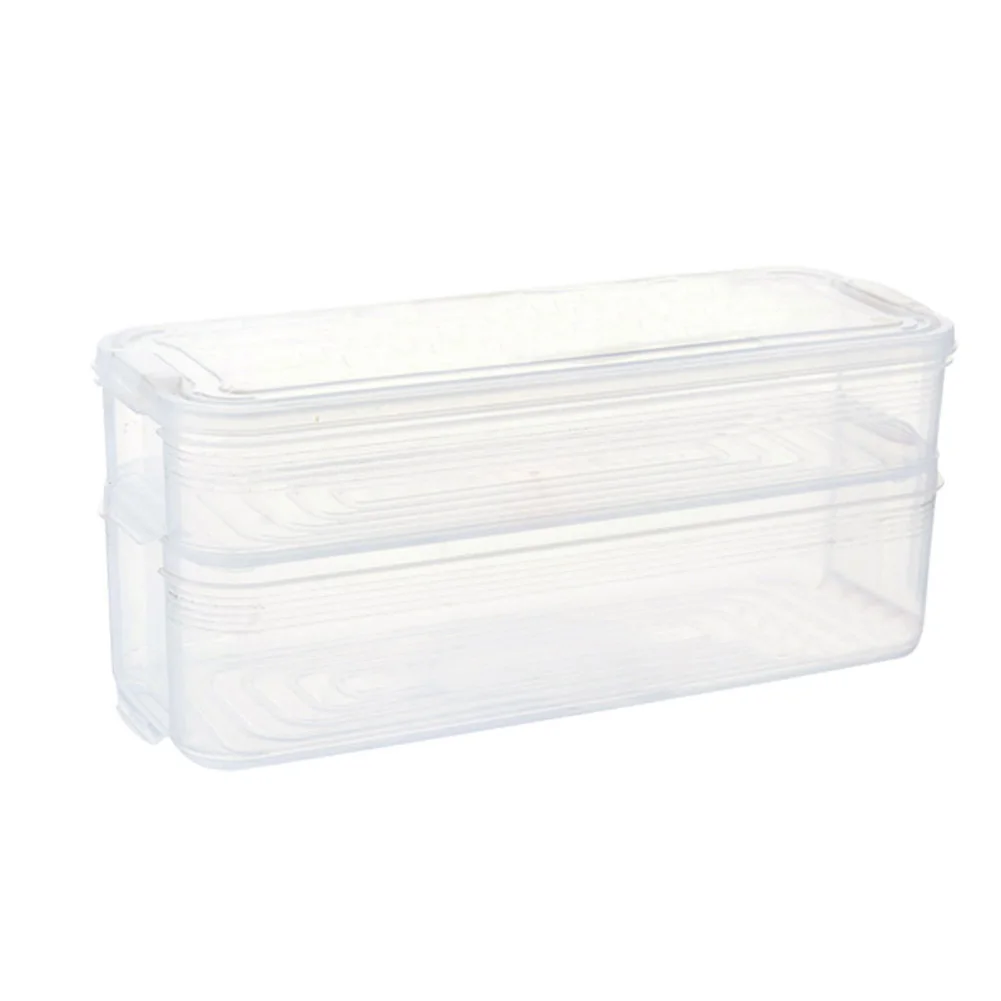1 шт. пластиковые корзины для хранения холодильник контейнеры с крышкой для кухонного шкафа морозильник J2Y - Цвет: Double layer