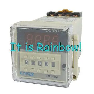 

Free Shipping DH48JA 1-999900 Count Up Digital Counter Relay w Base AC 220V 50/60Hz