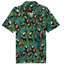 90 s Гавайская тропическая рубашки с птицами Большой Винтаж Тукан унисекс принадлежности для шашлыков Блузка Лето Мексиканская на