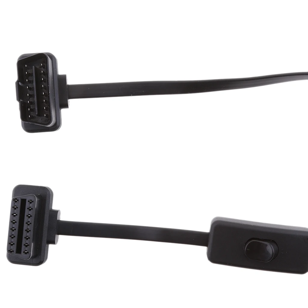 1 Pcs Car Universal 16 Pin M to F With Switch OBD2 Cord Extension Cable Adapter Connector On/Off 29cm 1 Pcs Car Universal 16 Pin M to F With Switch OBD2 Cord Extension Cable Adapter Connector On/Off 29cm