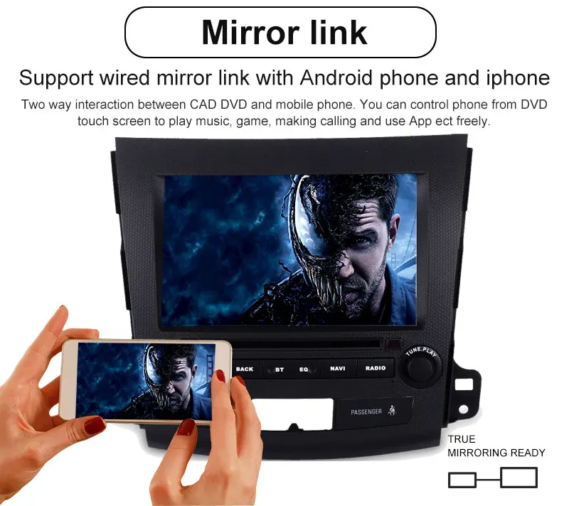Discount Android 8.0 Car DVD player GPS Navigation for Mitsubishi Outlander 2006~2012 For Citroen C-Crosser for Peugeot 4007 12