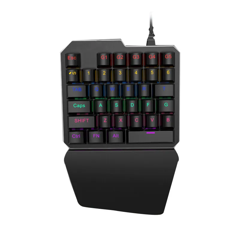 

SY01 Wired Gaming Keyboard 35 Keys One Hand Mini Mechanical Keyboard Ergonomic Keypad RGB Backlit Keyboards for Games Laptop PC