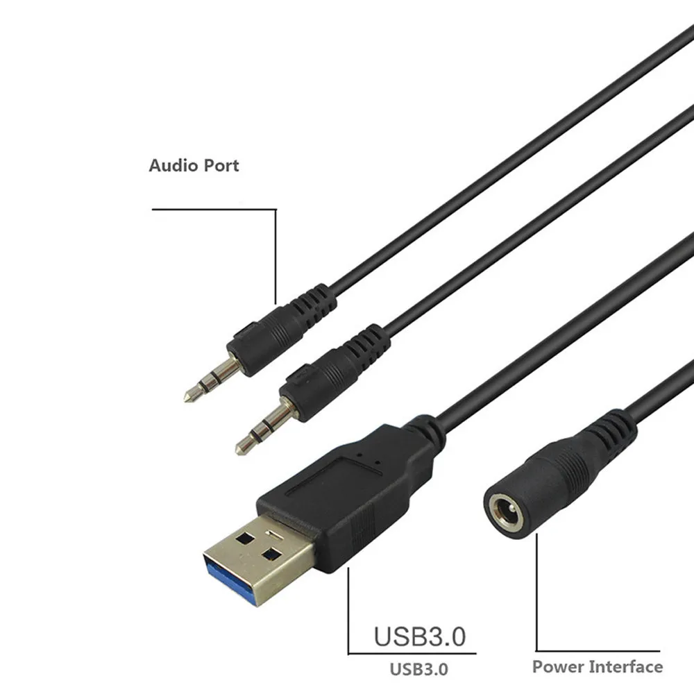 OMESHIN A Комбинации 4 порта USB 3,0 хаб адаптер и внешний стерео адаптер установлен на стол