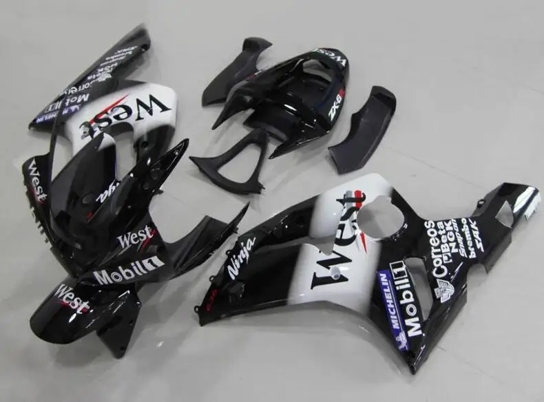 Литья под давлением Abs Обтекатели комплект подходит для kawasaki Ninja ZX6R 636 2003 2004 03 04 6R 600CC Кузов Набор на заказ Западная
