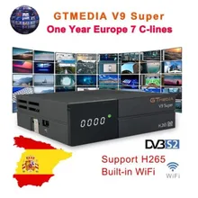 Freesate V9 Super satellite receiver+1 year Spain CCCAM DVB-S2 H.265 decoder with built-in WIFI tv box same as Gemedia v8 NOVA Freesate V9 Super satellite receiver+1 year Spain CCCAM DVB-S2 H.265 decoder with built-in WIFI tv box same as Gemedia v8 NOVA