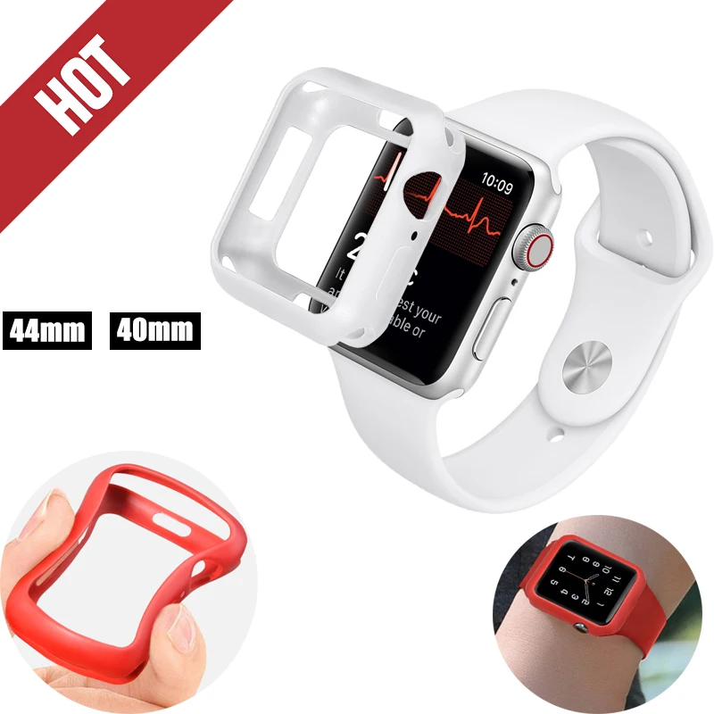 

Delicate touch TPU Scrub Protector Cover for Apple Watch Case Series 4 Silicone Replacement Bumper Watch Accessories 44mm 40mm