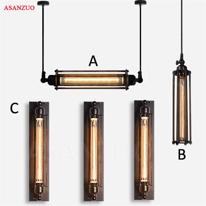 

Loft Vintage Wall Lamps American Industrial Wall Light Edison Light E27 Bedside Wall Fixtures Pendant lamp Home decoration lamp