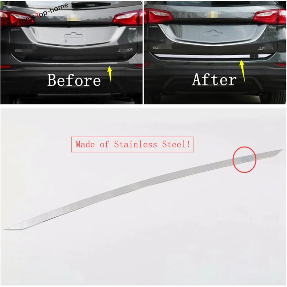 

Yimaautotrims Molding Tailgate Door Strip Garnish Styling Rear Trunk Tail Gate Trim Kit Fit For Chevrolet Equinox 2017 2018 2019