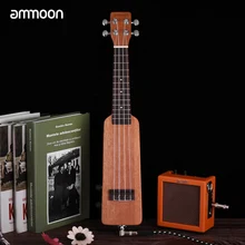 Ammoon Гавайские гитары укулеле 2" из цельного дерева Okoume электрические Гавайские гитары с выходами 3,5 мм и 6,35 мм сумка для переноски 4 шт. дополнительные гитарные струны