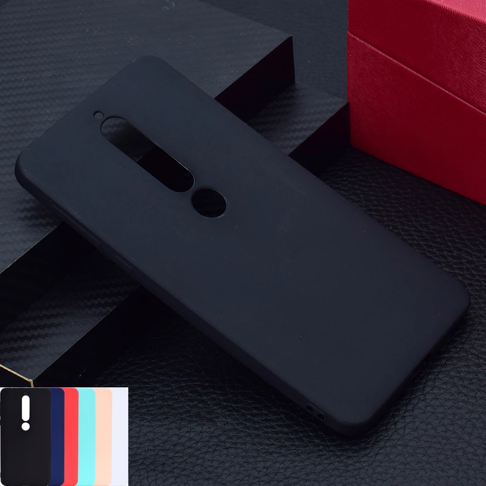 

Sunjolly for Nokia 6.1 Solid Color Phone Case for Nokia 6 2018 6.1 Soft TPU Silicone Pink Blue Thin Cover coque for Nokia 6 2018