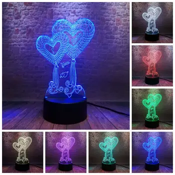 

Luminous I LOVE YOU Model Toys 3D Nightlight Visual Illusion LED 7 Colors Changing Light Desk Decor