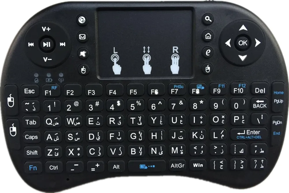 2,4G Беспроводная английская клавиатура Мини UKB-500 тачпад мышь Мультимедийный пульт дистанционного управления портативная клавиатура геймпад для ТВ-бокса