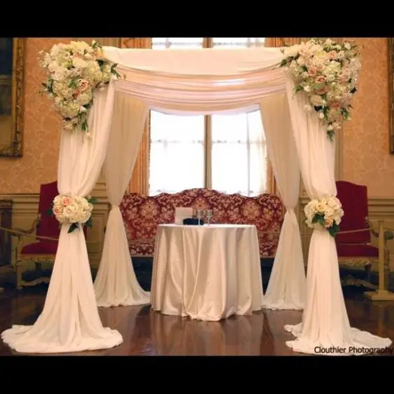 3m 3m 3m White Color Square Canopy Drape Chuppah Arbor Drape Swag