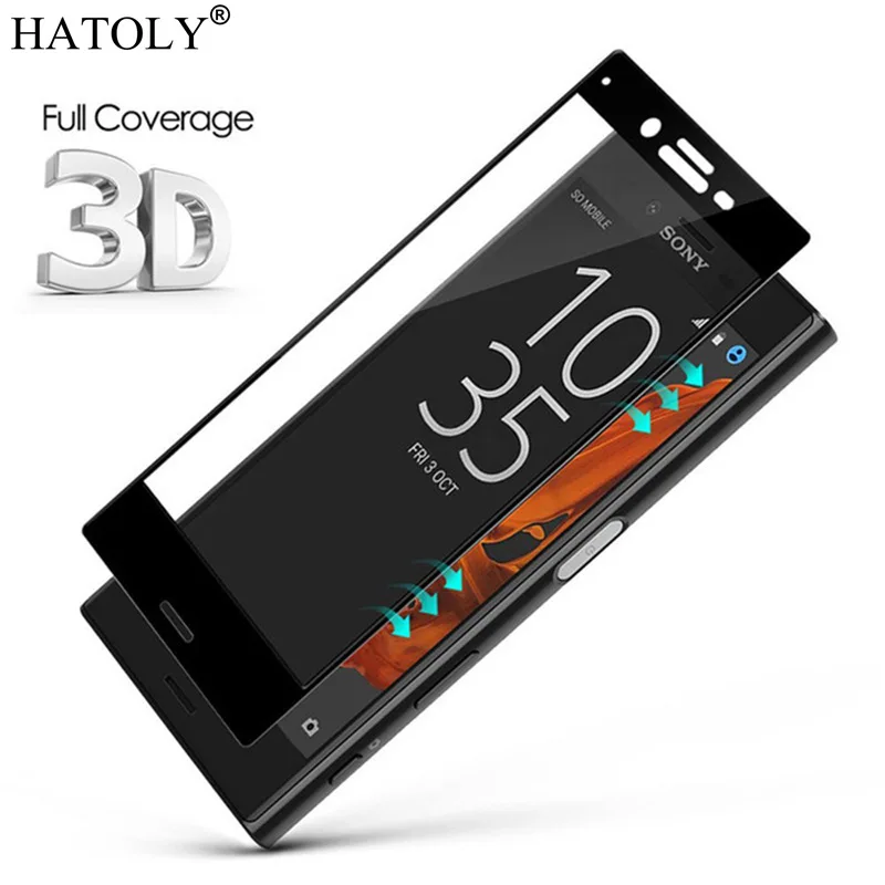 Для закаленного стекла Sony Xperia XZ Стекло 9H полное покрытие Защитная пленка для