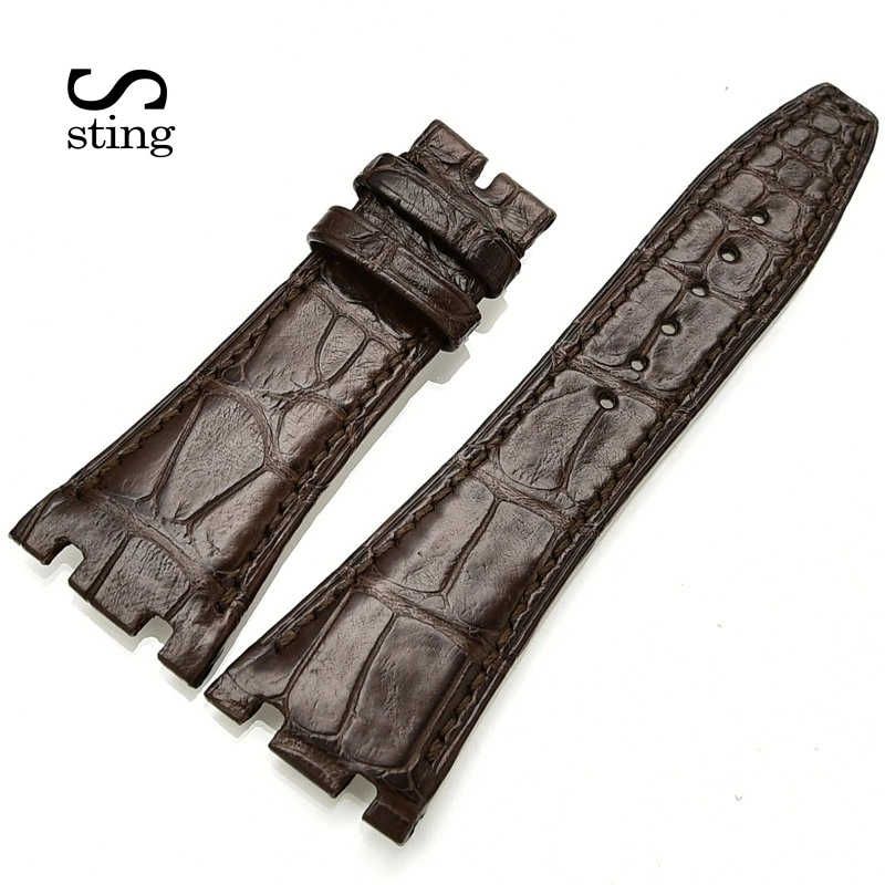 

Sting Strap Black Brown 26 28mm Men Watch Strap Replacement Crocodile Watchband With the Metal Inside