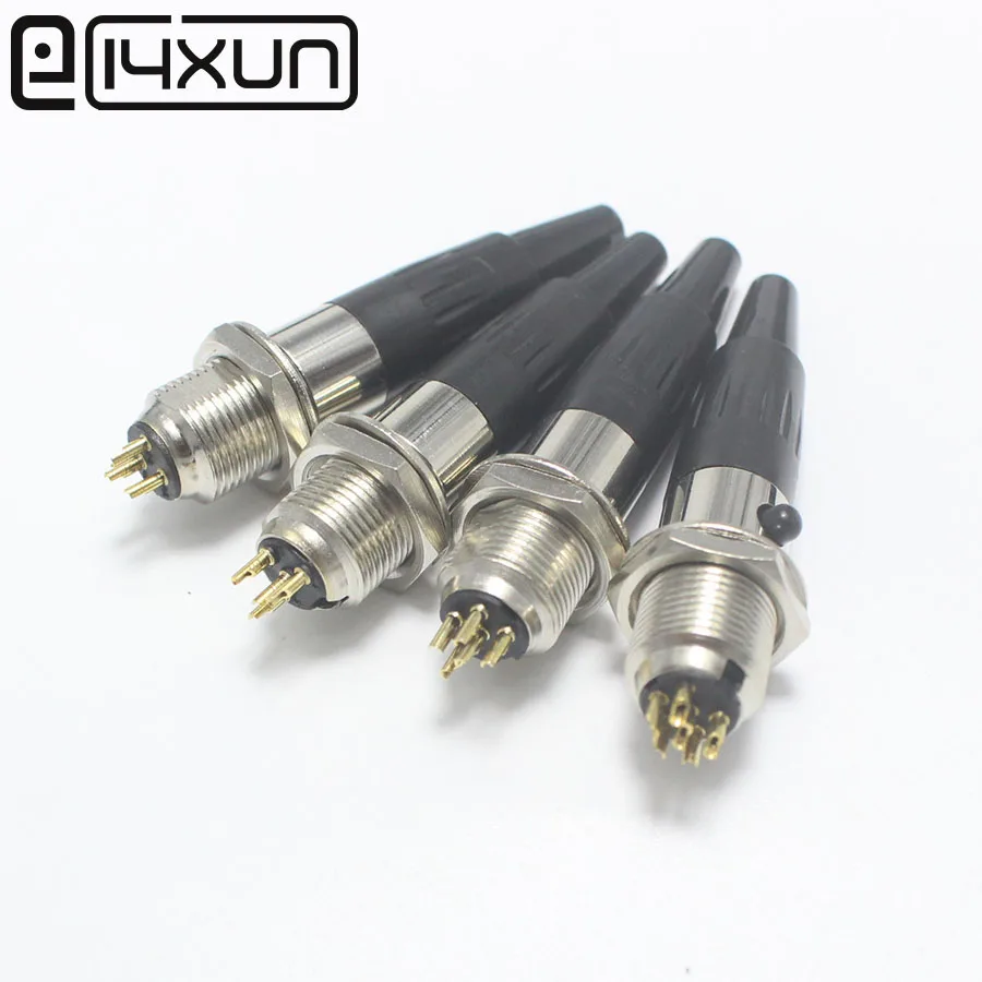 

EClyxun 1Set Mini XLR 3 4 5 6 Pin Female Plug+ Male Socket Small XLR Audio Microphone Connector MIC for Cable Soldering Straight