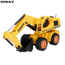 OCDAY RC Car Excavator With LED Remote Control Super Electric Wire Control Monster Vehicle Toy Machine Model Toys for Children