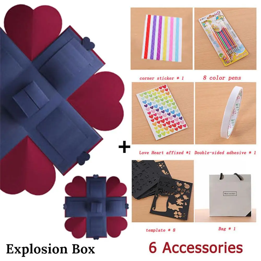 6 JOY-ENLIFE DIY сюрприз любовь взрыв коробка подарок взрыв для юбилея скрапбук DIY Фотоальбом подарок на день рождения - Цвет: 6