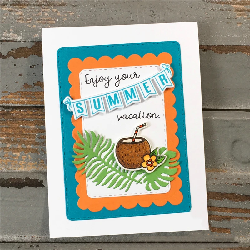 

Naifumodo Summer Element Metal Cutting Dies and Clear Stamps for Craft Dies Scrapbooking Card Album Stencil Cutting Dies