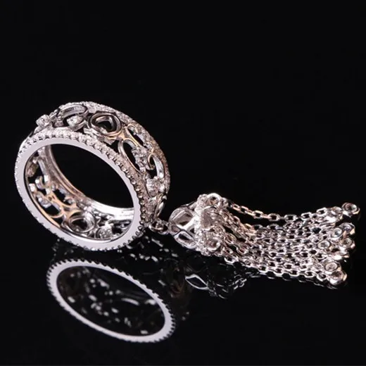 Kopen Designer Fashion 925 Sterling Zilveren Sieraden 3A Zirconia Party Kwastje Ring