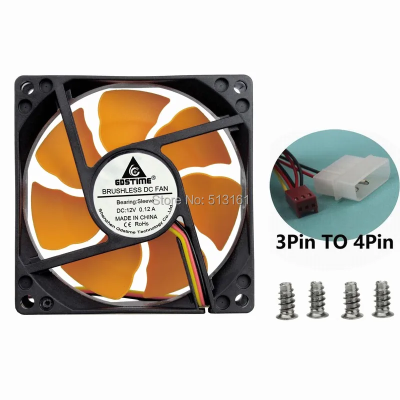 1 шт. Gdstime 8025 80 мм x 80 мм x 25mm DC 12 V подшипник скольжения кулер вентилятор охлаждения