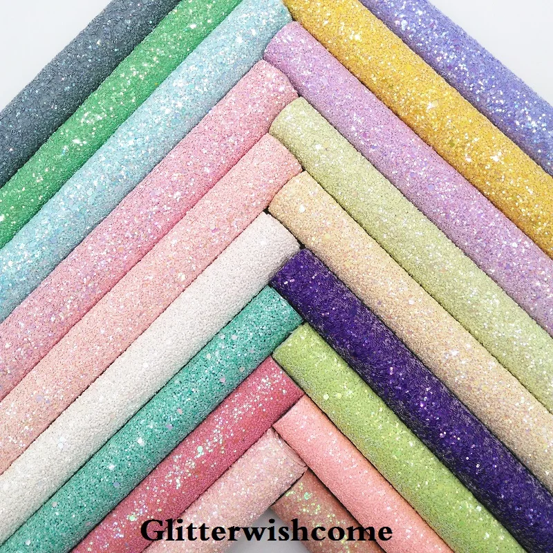 Glitterwishcome 21X29 см A4 Размер синтетическая кожа, соответствующий цвет подложки, толстый блеск кожа винил для луков, GM033A