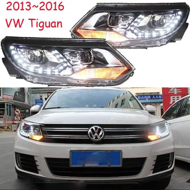 Автомобильный Стайлинг для Tiguan головной светильник 2009~ 2012/2013~ Tiguan светодиодный головной светильник светодиодный DRL Bi Xenon объектив головной светильник дальнего ближнего света для парковки - Цвет: 2013 to 2016year