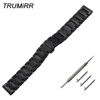 

22mm Ceramic Watchband Quick Release Watch Band Universal Strap Stainless Steel Butterfly Buckle Belt Wrist Bracelet Black White