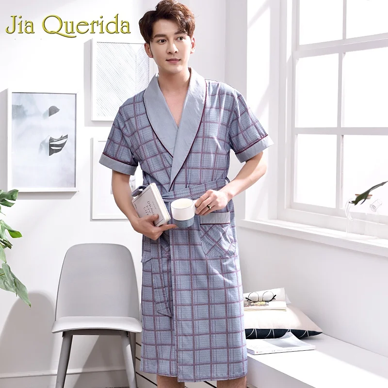 Мужской Халат J & Q халат из 100% хлопка 2019 новый мужской Badjas Mannen Coton Yukata Мужская