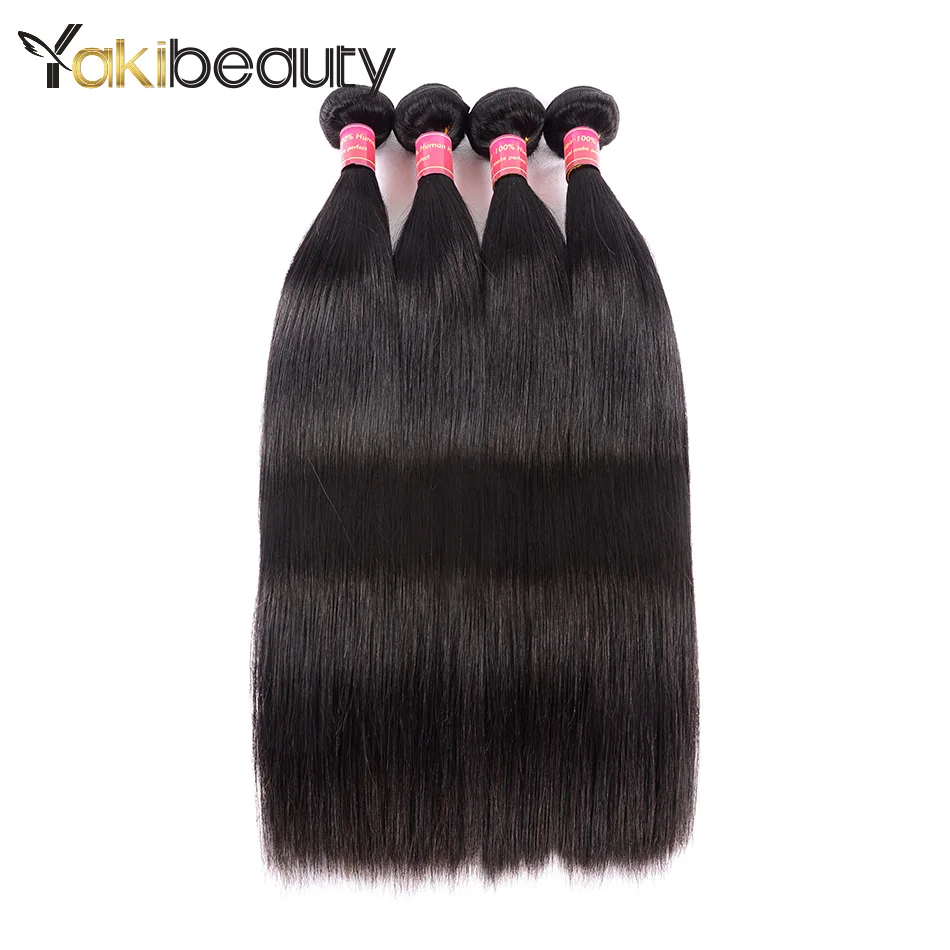 Yakibeauty 4 Bundles Raw Indian Hair Straight hair Bundles Deal Human Hair Extensions Remy Hair Bundles Double Weft No shedding (54)