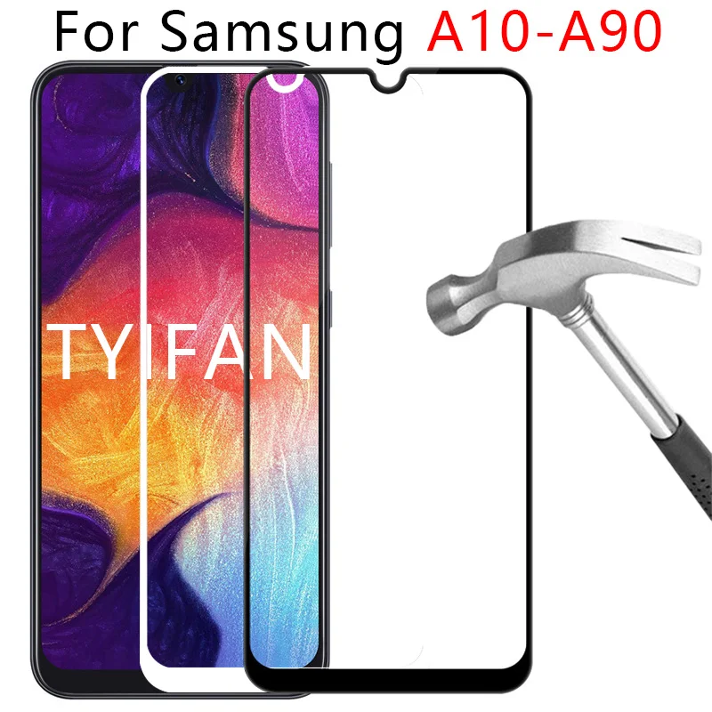 Чехол из закаленного стекла для телефона для samsung a10 a20 e a20e a30 a40 s a40s a50 a60 a70 a80 a90 Защитная крышка на galaxy аксессуары