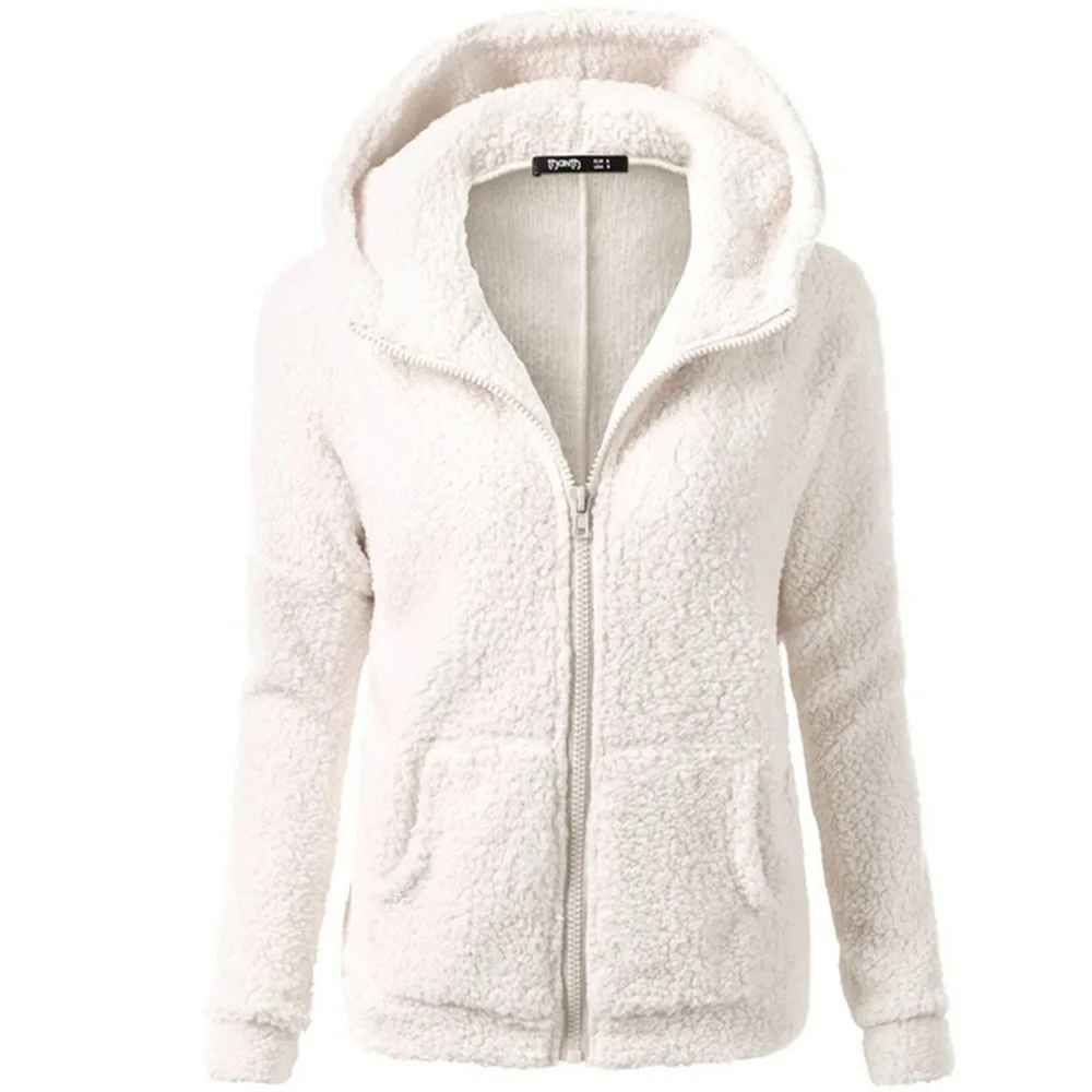 Women Autumn Winter Thick Hoodies Outwear Long Sleeve Warm