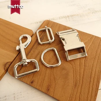 

20sets/lot (metal buckle+adjust buckle+D ring+metal dog clasp/set) Wholesale silver accessory 25mm metal DIY dog accessories
