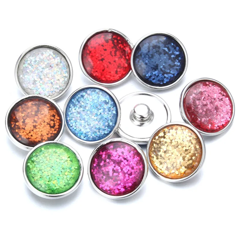 10 шт./лот, разноцветные кнопки 18 мм, ювелирные изделия, вставные кнопки из полимерного камня, очаровательный браслет с украшением в виде кнопки для женщин ZD084