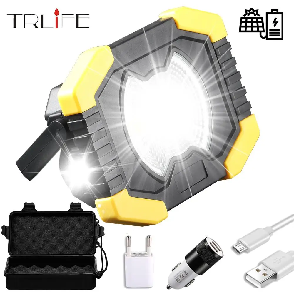 20W Solar Light Portable Work Spotlignt Built-in 2400mAh Camping Lantern USB Rechargeable COB LED Flashlight Searchlight | Освещение