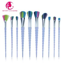 

START MAKERS 10Pcs Unicorn Make Up Brushes Colorful Beauty Tools Powder Foundation Eyebrow Eye Shadow Highlighter Fan Brush Sets