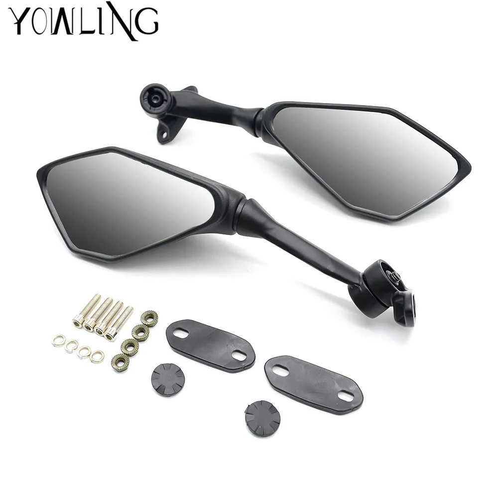 Black Universal Folding Motorcycle Mirror motorbike Side Mirrors