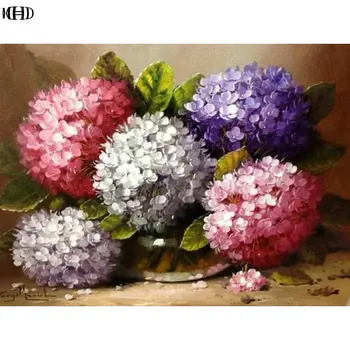 

Full square diamond embroidery Hydrangea 5D DIY diamond mosaic cross stitch flowers picutre of rhinestones home decoration
