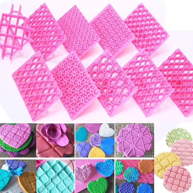 

1PC 10 Types Embosser Cutter Icing Decorating Mold Fondant Biscuits Cookies Cutter Gum Paste Cake Cake Embossing Mould Tools