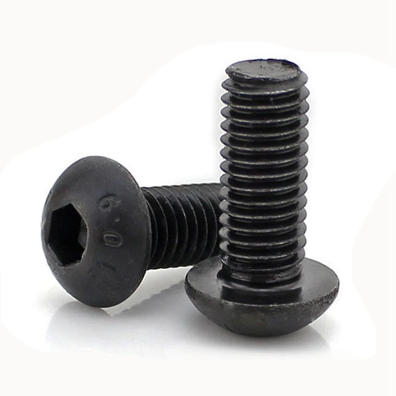 M6x20mm шестигранный колпачковый винт с внутренним шестигранником болт Черный 50 шт