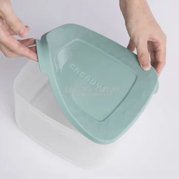 

5pcs/set Transparent Sealed Storage Box Heat- Resistant Silicone Food Container Fruit Organizer Kitchen Accessories