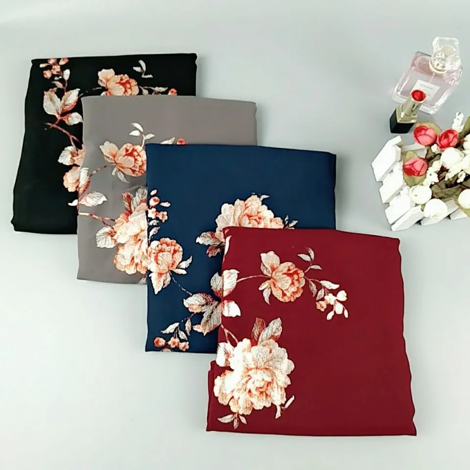 

S1 High quality flower printed bubble chiffon hijab wrap shawl women scarf scarves 180*75cm 10pcs / lot
